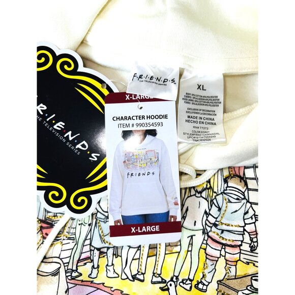 New "Friends" Character Hoodie XL Graphic Cotton & Polyester - Picture 4 of 6